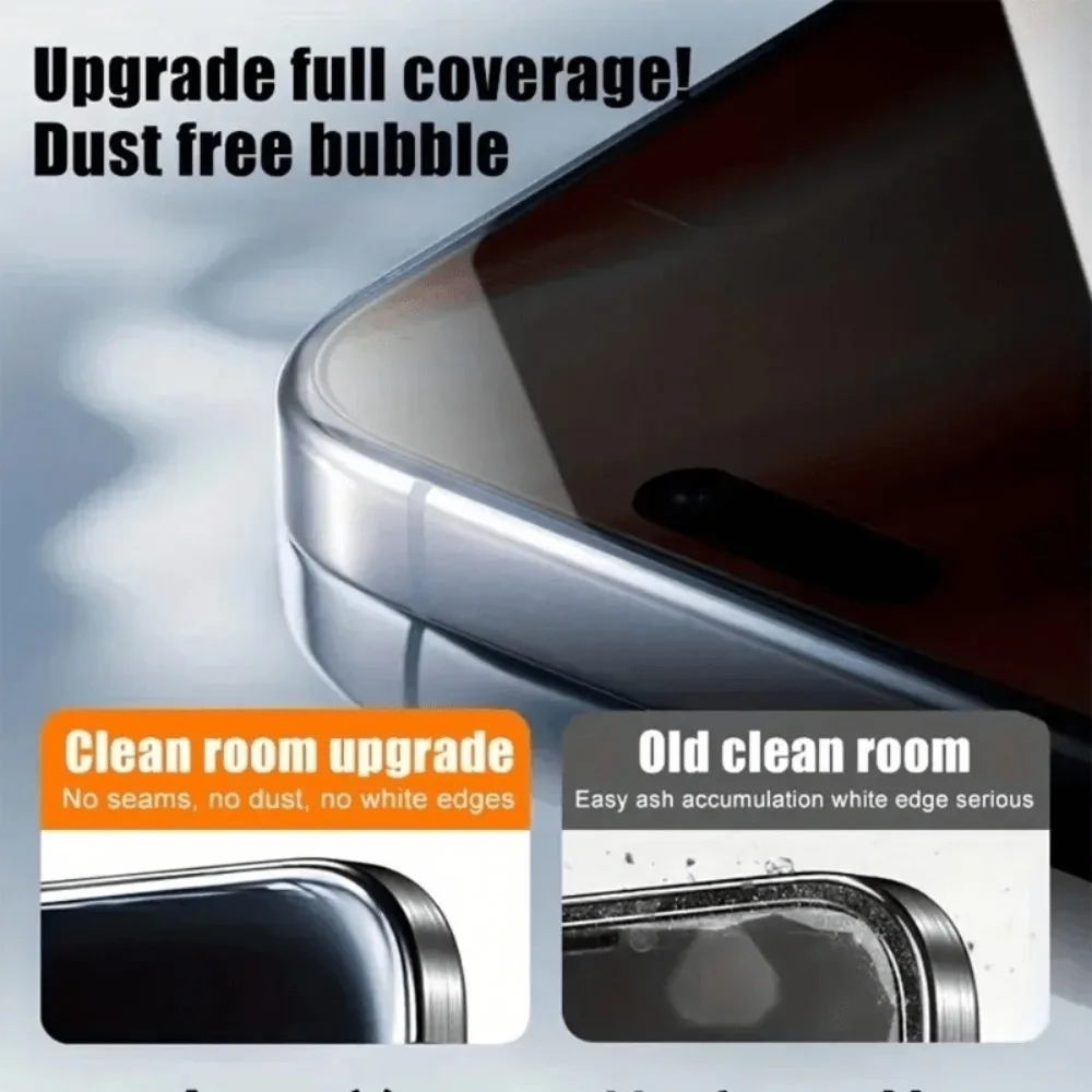 Фото Комплект из 3 защитных стекол Anti Spy для iPhone 17, 16, 15 Pro Max, 17e, 16e, Air, 15, 14 Plus, 13, 12, 11 Pro с установкой без пыли №4