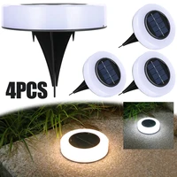 4pcs Solar LED Light Outdoor Disk Buried Solar Garden Light Pathway Lawn Lights Waterproof Solar Light for Garden Path Decor