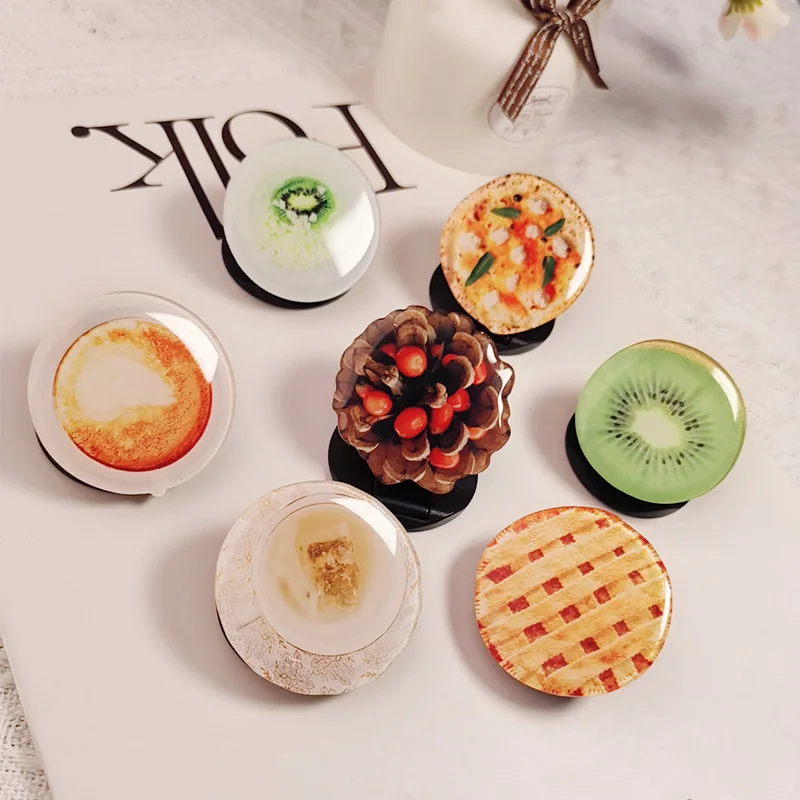 

Desktop Universal Mobile Phone Shell Back Sticker Mobile Phone Bracket Creative Cartoon Dessert Folding Telescopic Support Frame