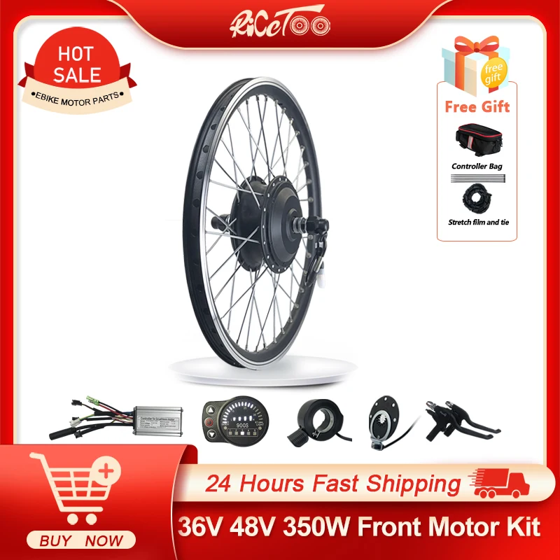 

Electric Bicycle Conversion Kit 350W 36V48V Front Wheel Hub Motor Gearless Frok 100mm 16-29Inch700C e-Bike Kit