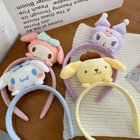 my melody plush doll face wash headband women sanrioed kuromi cinnamoroll kawaii anime cute girl heart hair accessories