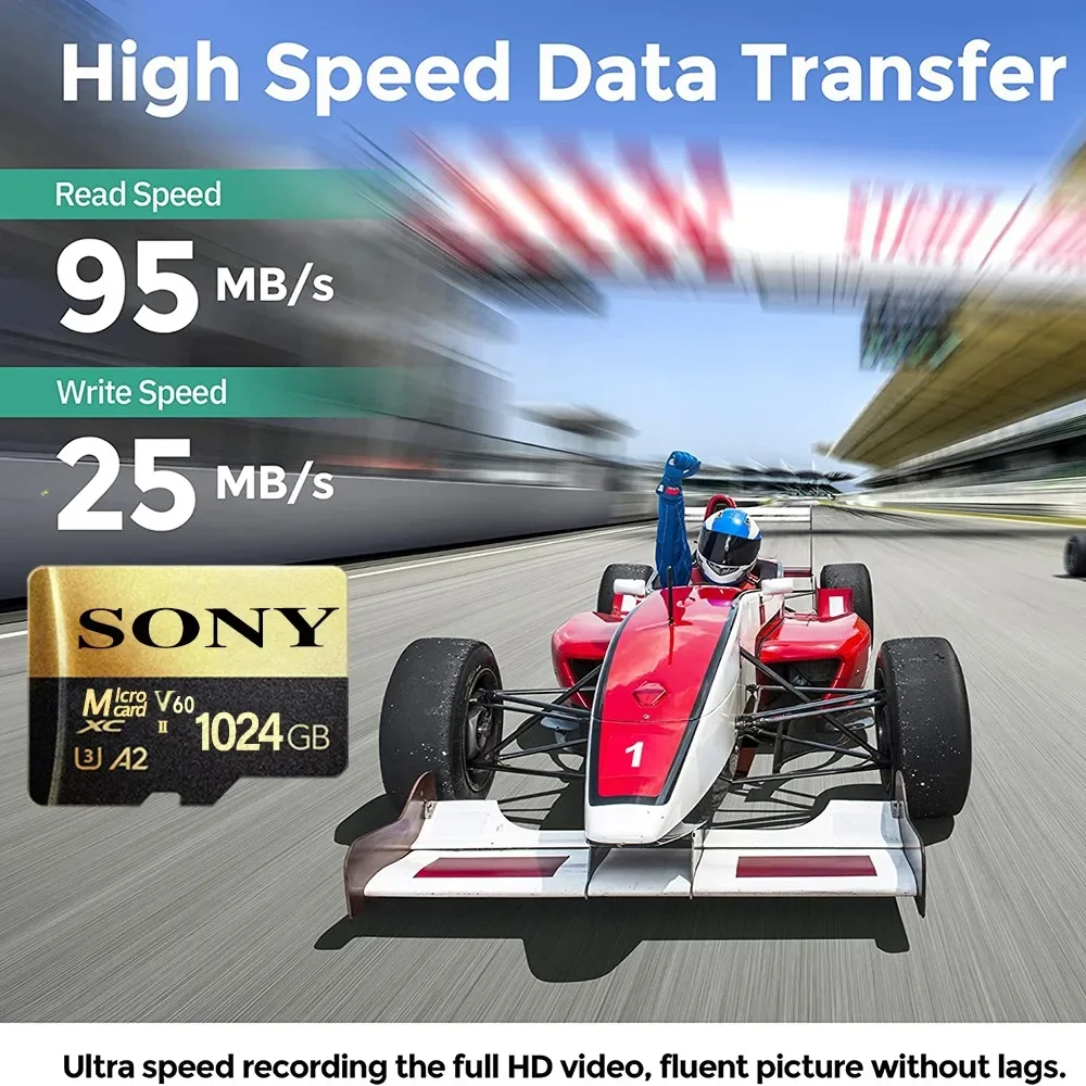 Новая оригинальная карта SONY Micro SD 2TB 1TB Высокоскоростная памяти 512GB 128GB Class TF Card для