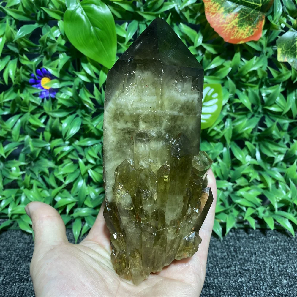 Желтый ананас кварц дым минеральный образец необработанный камень религиозный