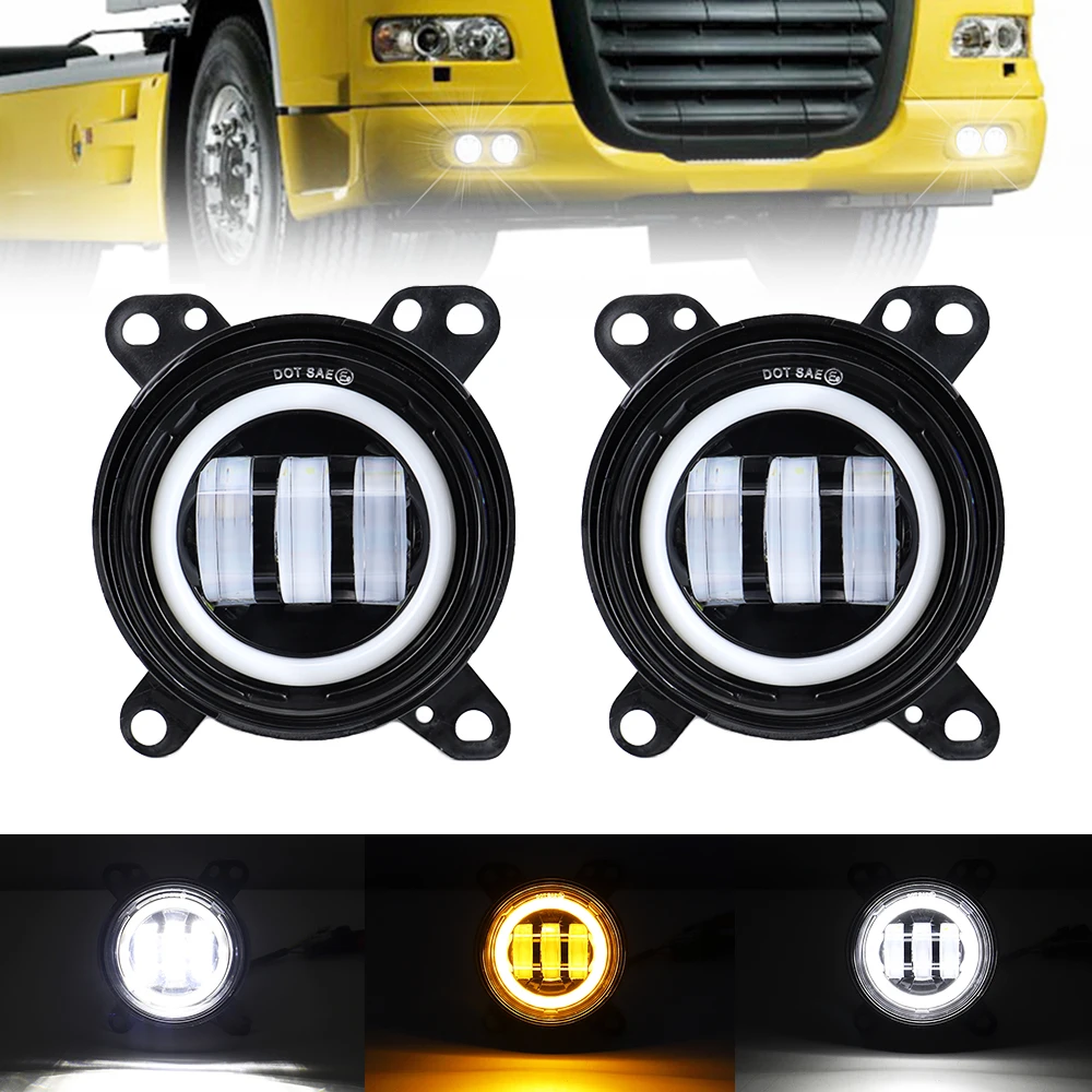 

1 пара светодиодных противотуманных фар для грузовиков с белыми DRL желтыми указателями поворота для DAF XF 105