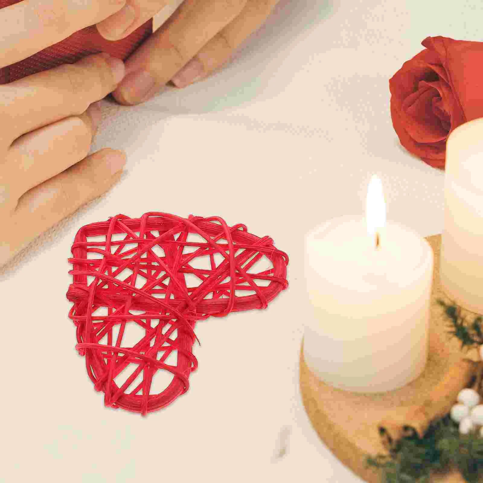 

Rattan Wicker Heart Toys Filler Vase Hanging Day Shaped Valentine S Wedding Craft Hamster Teething Molar Animal Chinchilla Chew