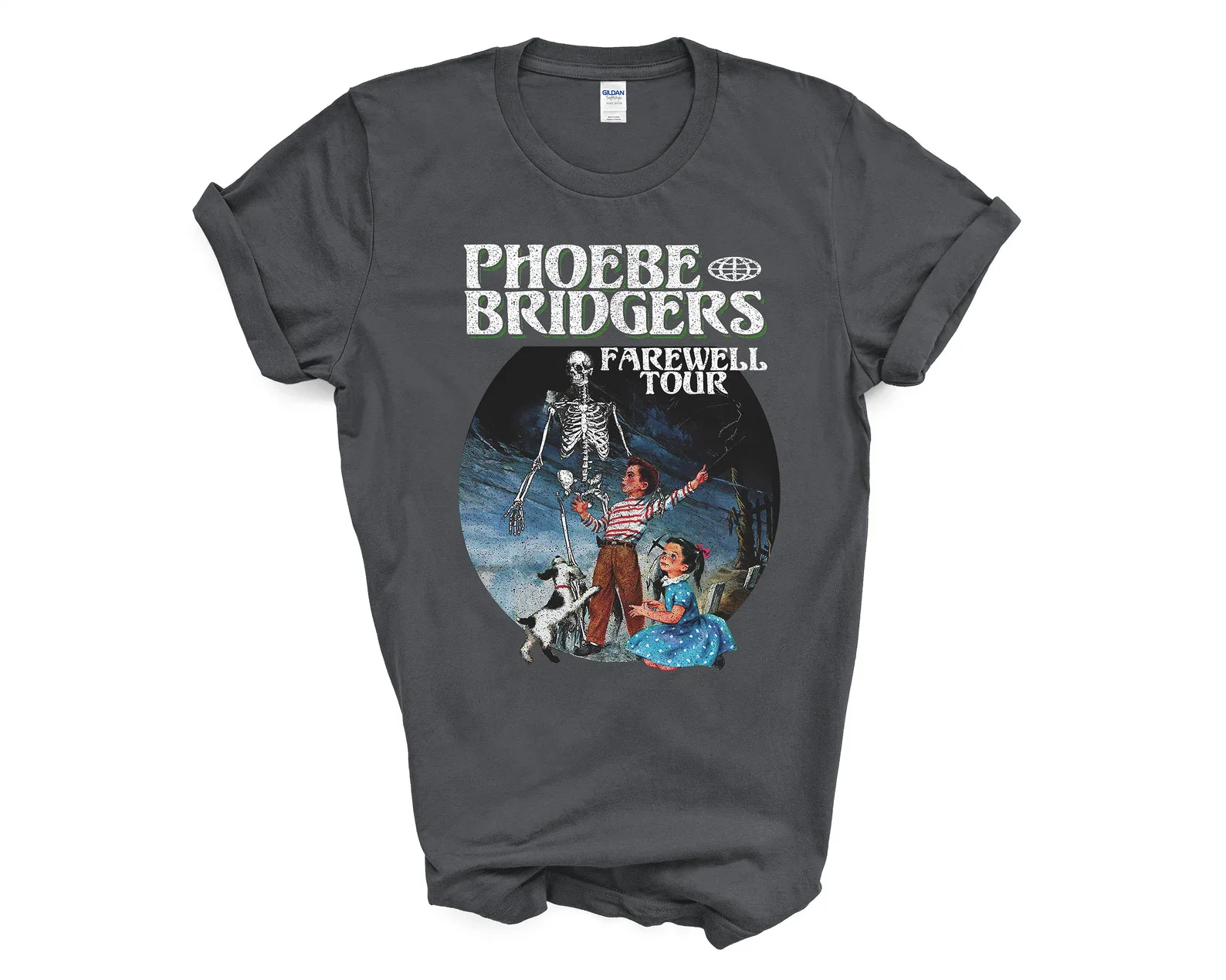 

Phoebe Bridgers Farewell Tour Graveyard T-Shirt Dog Skeleton Shirt Music Tee