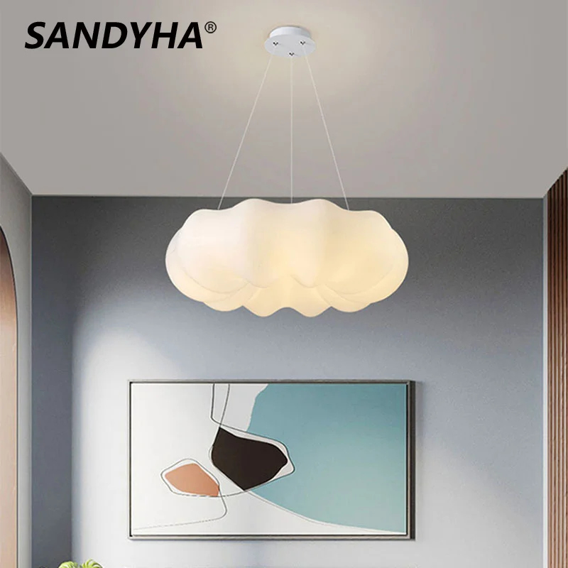 

SANDYHA Pendant Lights Pumpkin Lamp Lamparas Colgantes Para Techo Luminarias Lustres Hanging Chandelier For Living Room Hanglamp