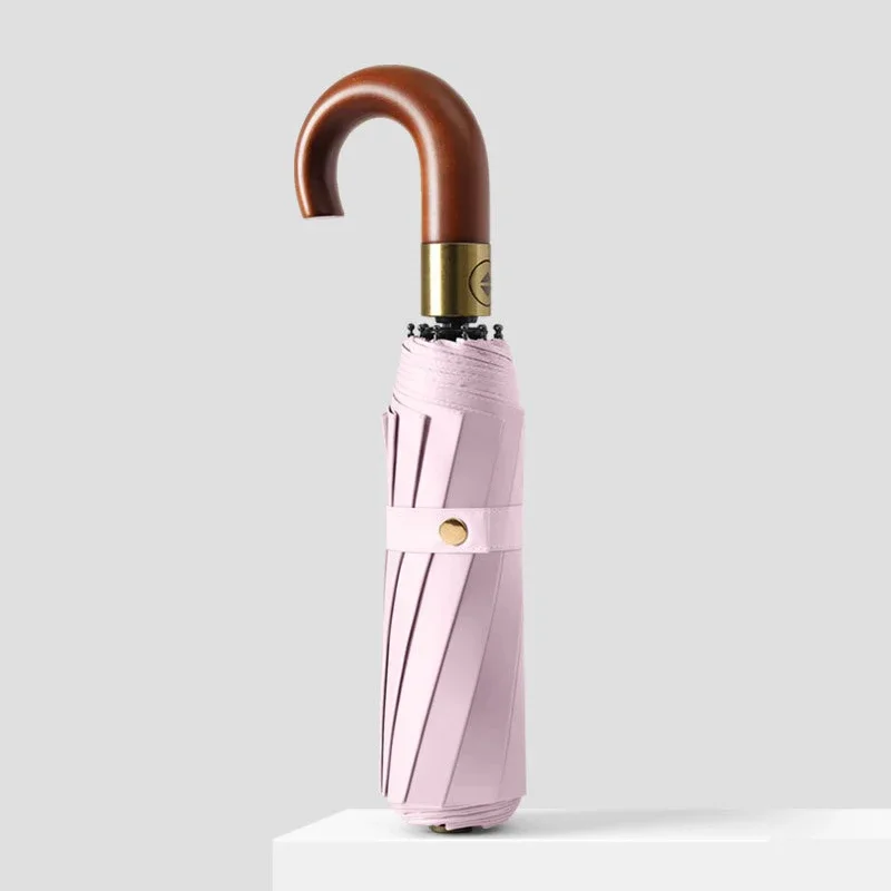 

Складной зонт от солнца и дождя, деревянная ручка, 10 спиц