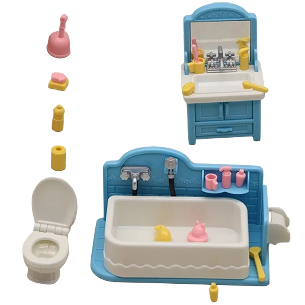 

House Wash Basin Mini Bathroom Accessory Toilet Miniature Furniture Kids Playhouse Toy Model Micro Landscape