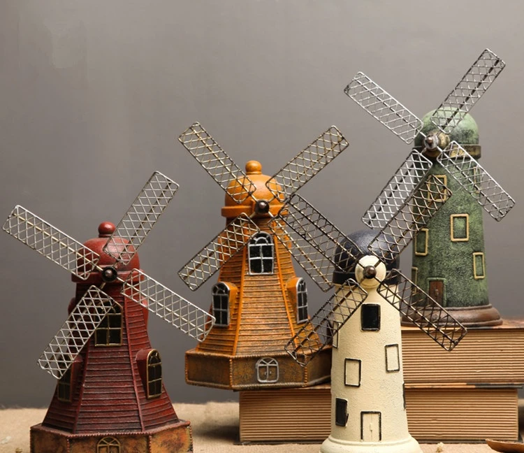 

Creative Retro Home Living Room Windmill Model Decorations Decorations Resin Crafts Piggy Bank