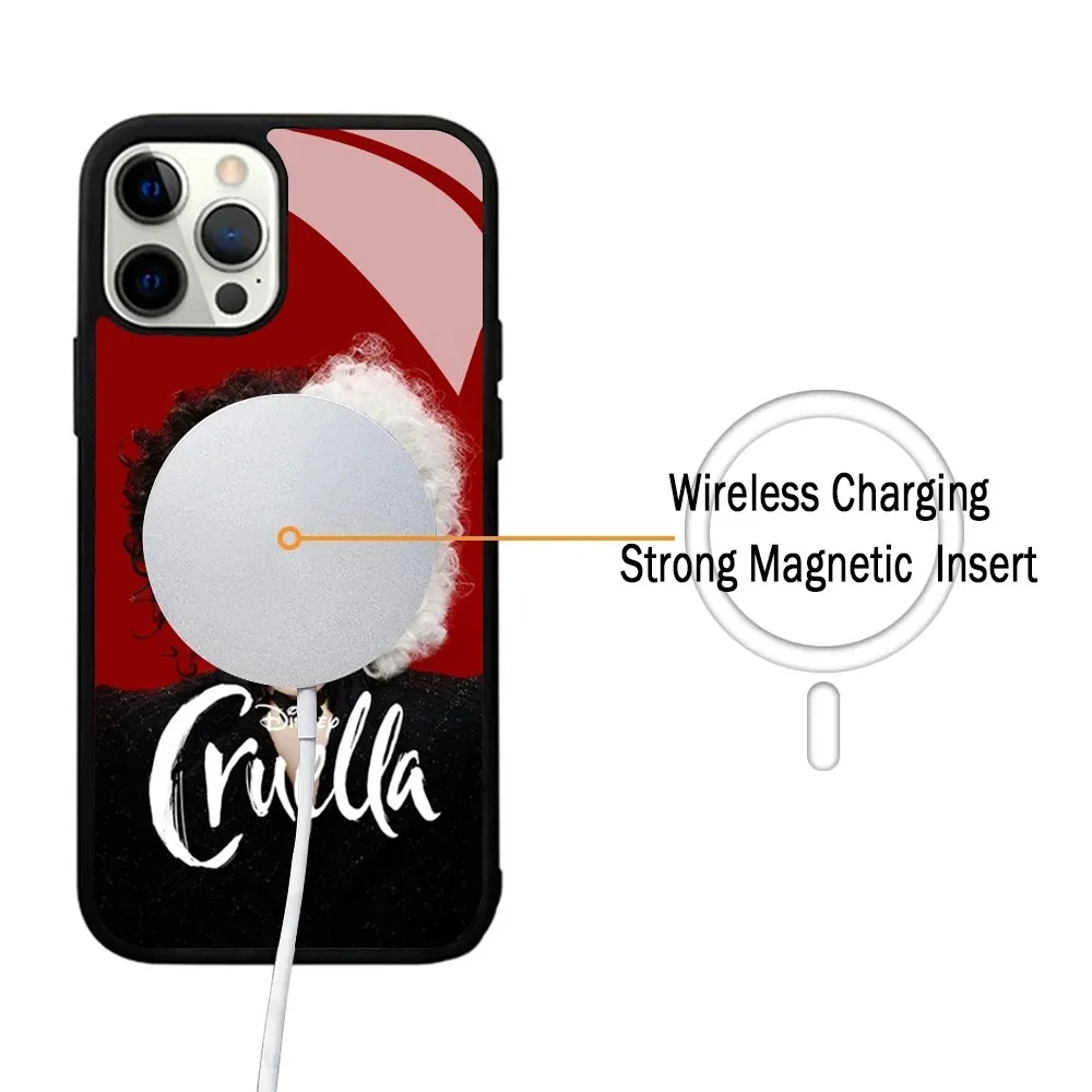 Чехол для телефона C-Cruella Punk D-Disney девочек IPhone 15 14 13 Pro Max 11 12 Mini Alex Mirror Magsafe чехол