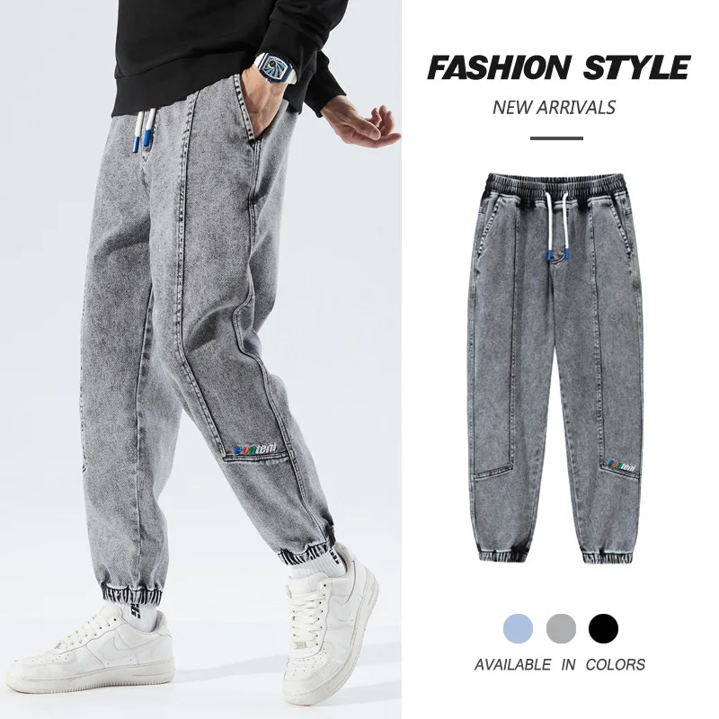 

Spring Summer Black Man pants Men Jeans Streetwear Denim Joggers Casual Cotton y2k Harem Pants Baggy Jeans Blue Trousers 8XL