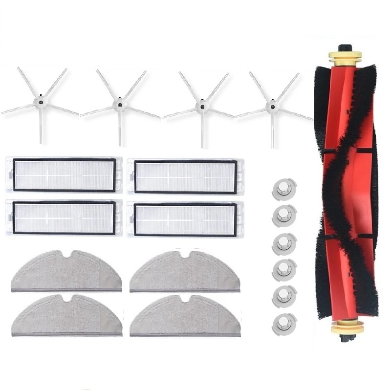 

Детали для пылесоса Xiaomi Roborock S5 Max S6, Смываемые фильтры НЕРА, основная и боковая щетки, 19 шт.