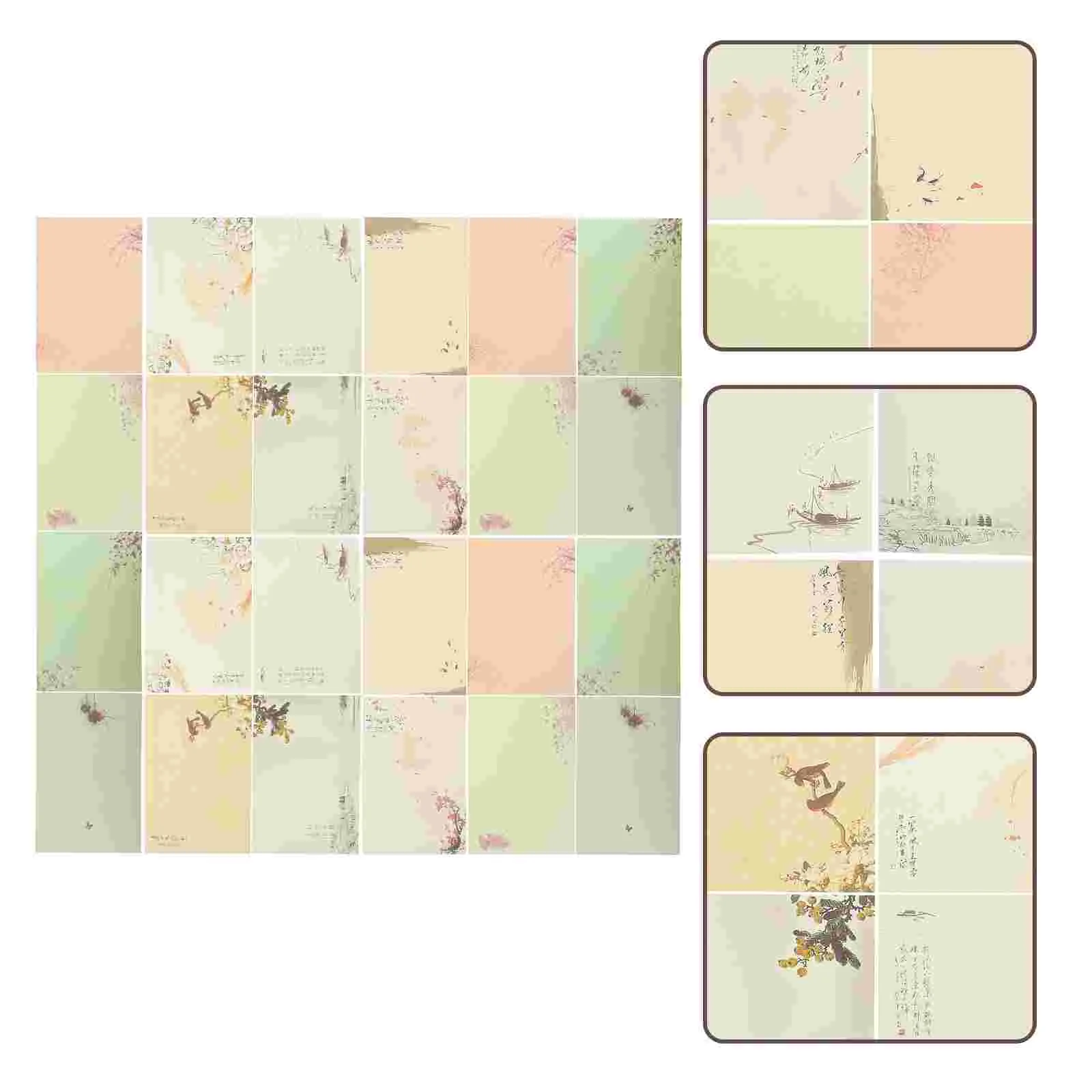 

Paper Letter Writing Stationery Papers Vintage Lined Invitations Printing Floral Scrapbook Notes Retro Greeting Students Ink
