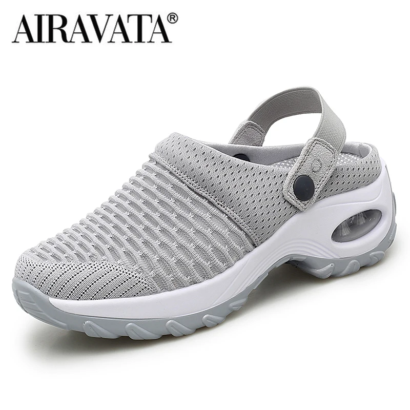 Women Clogs Casual Walking Shoes Cushion Platform Athletic Mesh Breathable Famale Treckking Slippers