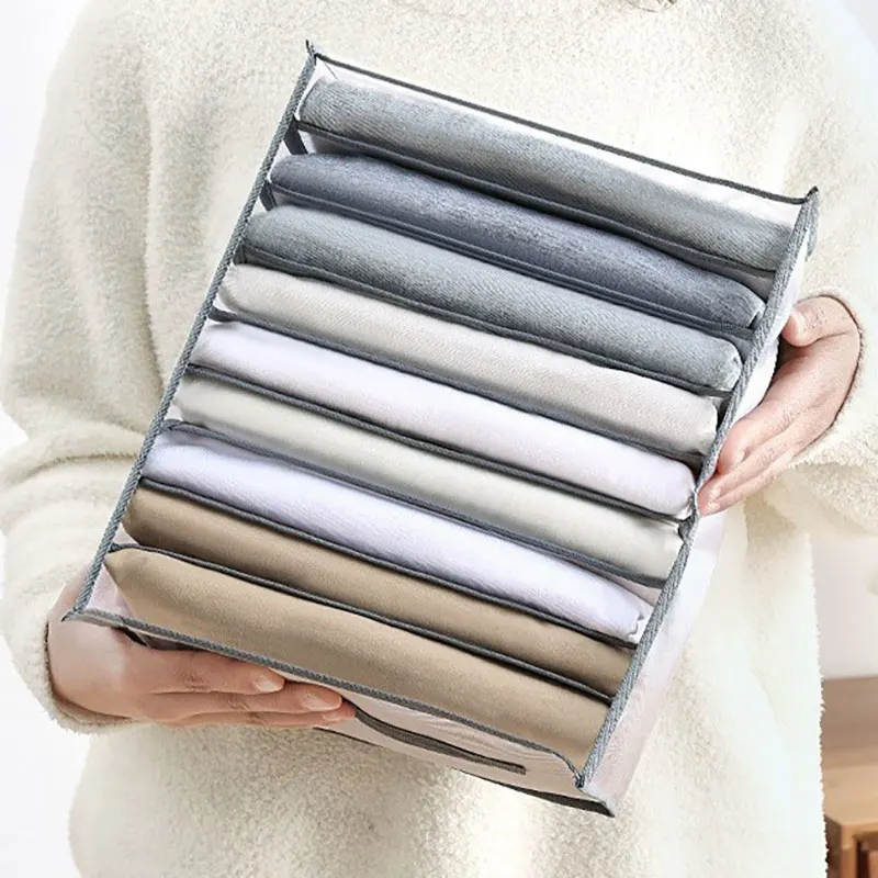 

Clothes Organizer Pants T-Shirt Jeans Storage Box Wardrobe Clothes Storage Organizer For Underwear Bra Socks Dressing Organizers