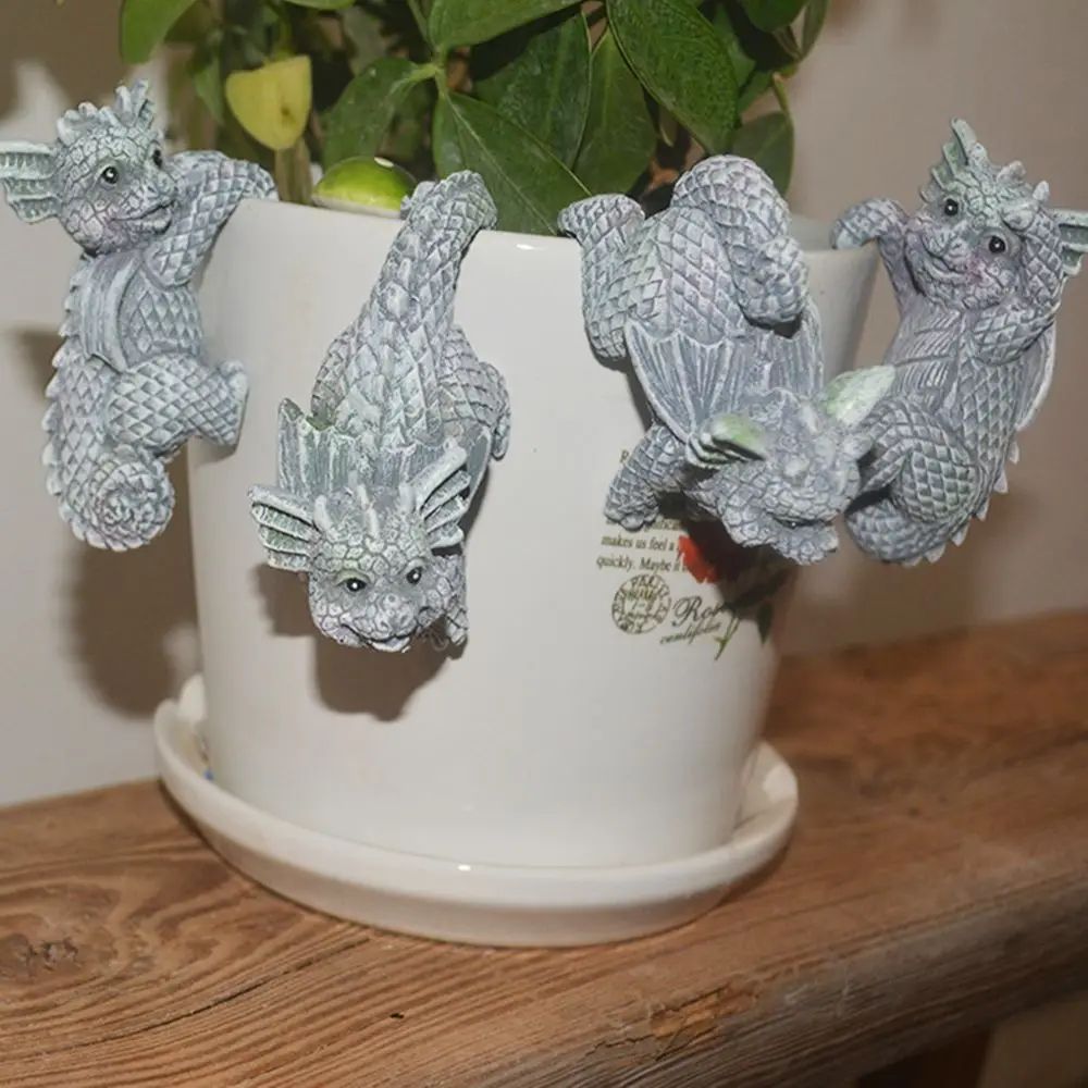 

Outdoor Polyresin Statue Garden Supplies For Farmhouse Fence Garden Decor Flower Pot Hanging Ornament Figurine Dragon Statues