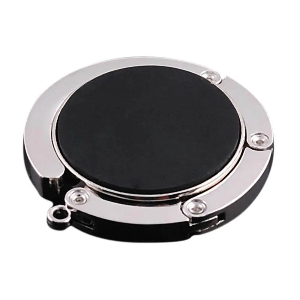 

1PC Round Folding Rhinestone Crystal Alloy Purse Handbag Bag Hanger Hook Holder With Key Chain Portable Handbag Hook Purple