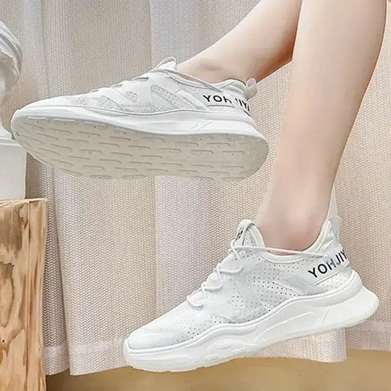 2023 Fashion Spring Female Sneakers Korean Mixed Colors Mesh Ladies Shoes Lace Up Casual Shoes For Women Zapatillas De Mujer