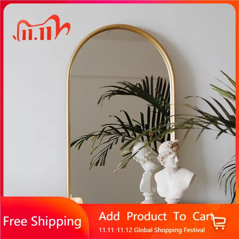 

Living Room desk mirror Wall Mirrors Elegant Bathroom Modern Wall Mirror Standing Irregular nordicc Miroir Mural Accessories