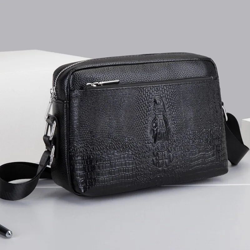 

Casual Leather Crossbody Bag for Men Bags Crocodile Man Messenger Bag Male Bag Waterproof Business Shoulder Bag Sling Pake