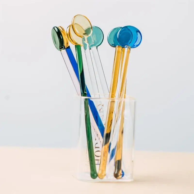 

Heat-resistant Glass Stirrer Good Flexibility Long-handle Coffee Juice Stirrer Round And Smooth Stirring Rod Kitchen Gadgets
