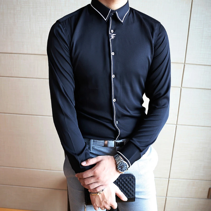 Рубашки мужская одежда 2022 Мужская Дизайнерская блузки рубашки поло корейские