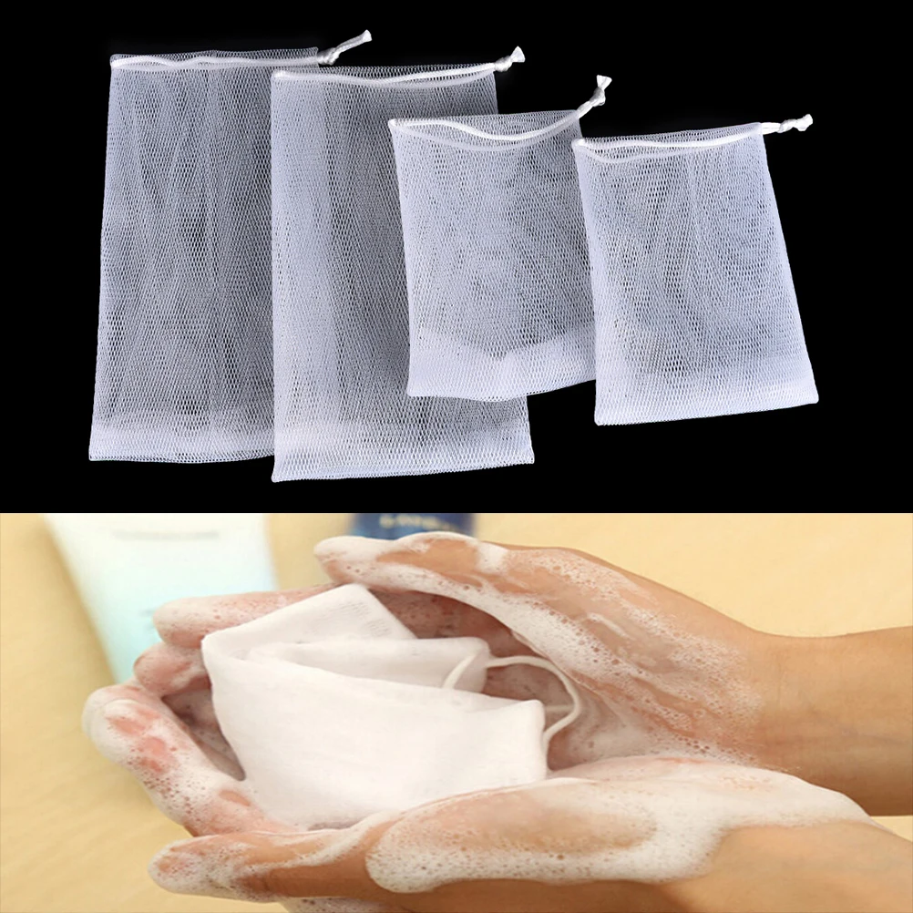 

5Pcs/lot Soap Blister Mesh Bags Soap Net Foaming Popular Bath Shower Skin Clean Bubble Mesh Bag Bathroom Accessories