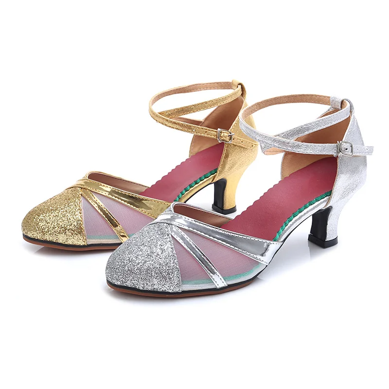 

Soft Bottom Package Head Sequins Dance Shoes Elegant Convenient Breathable Wearable Modern Dance Latin Dance Shoes