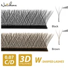 NATUHANA 3D W-shape d ресницы для наращивания предварительно сделанные объемные вееры W Shape ресницы натуральные Мягкие Накладные ресницы для макияжа