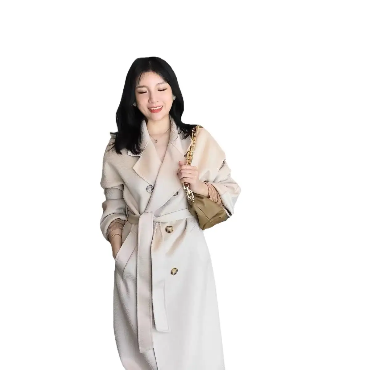 

2023 Женская одежда, двустороннее кашемировое пальто, Кашемировое шерстяное пальто с волнистым узором, шерстяное пальто, новинка на осень и зиму 6