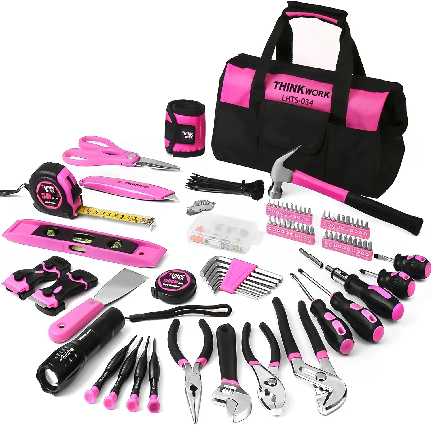 

2023 New Pink Tool Set - 207 Piece Lady's Portable Home Repairing Tool Kit Tool Bag Perfect for DIY Home Maintenance Christmas