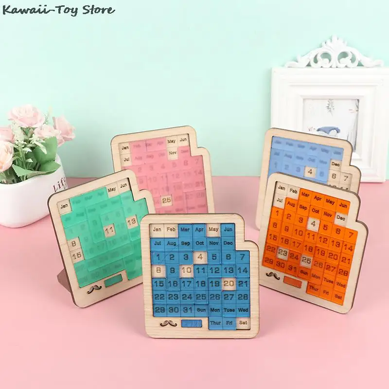 

Cute Puzzle Perpetual Calendar Brain-burning Playable Monthly Calendar Puzzle Gift Desktop Calendar Decoration Kawaii Gift