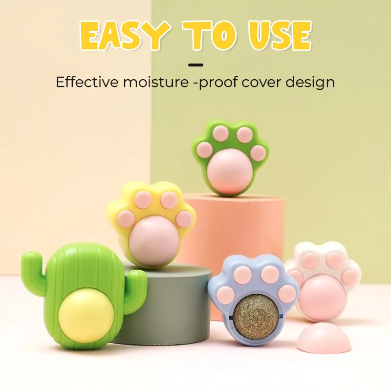 

Natural Catnip Cat Wall Stick-on Ball Toy Treats Healthy Natural Removes Hair Balls to Promote Digestion Cat Grass Snack Pet