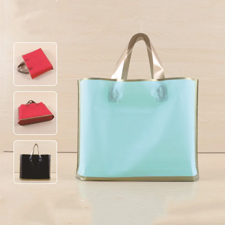 

25pcs Frosted Plastic Shopping Bag For Clothing Store Large Gift Packaging Bags CUSTOM