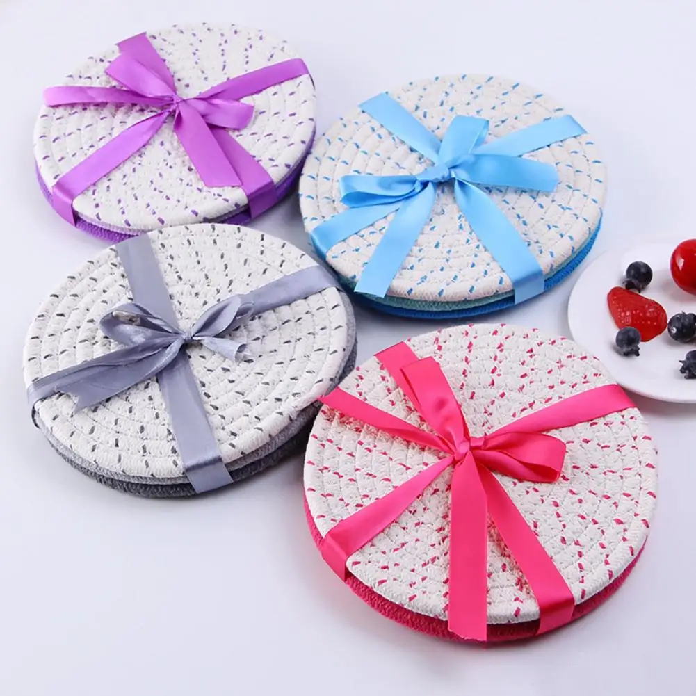 

3Pcs/Set Pot Mats Heat-resistant Eco-friendly Cotton Woven Hot Pot Coaster for Cup Table Decoration & Accessories