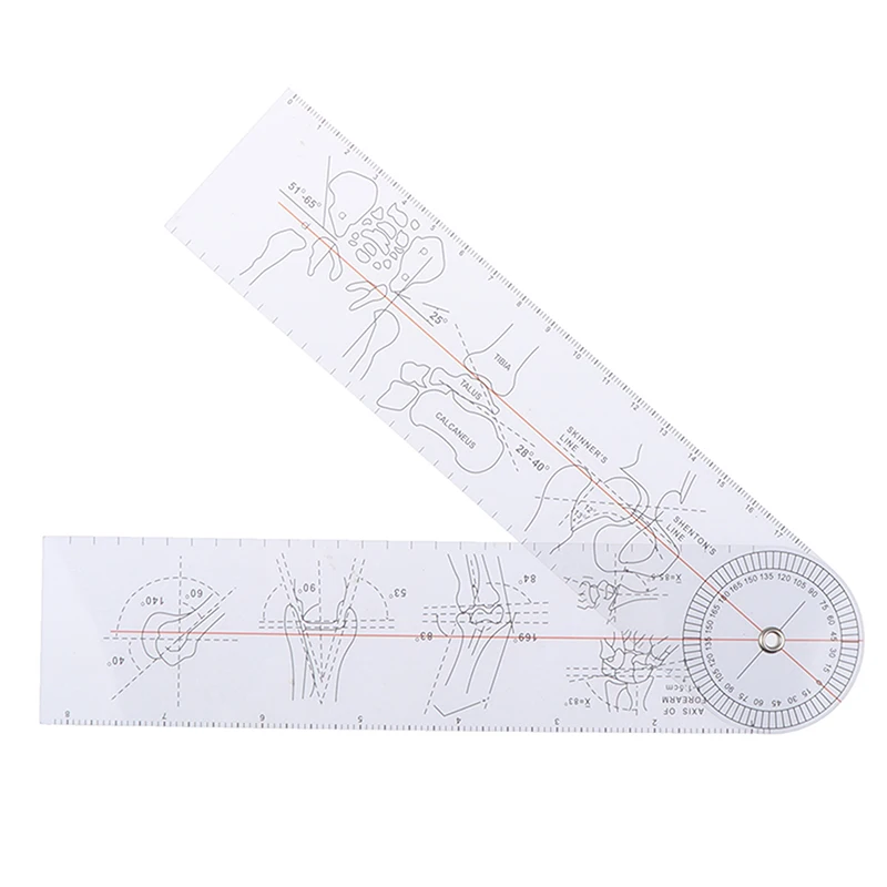 0- 360 Degree Goniometer Angle Medical Spinal Angle Ruler Angle Inclinometer Ruler Protractor Angle finder Measuring Tool