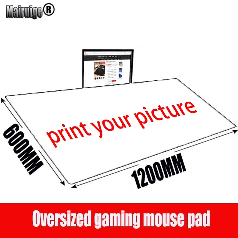 Пользовательский полноразмерный коврик для мыши Mairuige 1000x500 мм, большой размер XXL 1200x600 мм, игровой коврик для мыши под заказ для настольного компьютера, клавиатуры