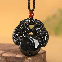 hot selling natural hand carve jade lucky pixiu necklace pendant fashion jewelry men women luck gifts amulet