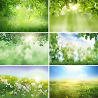 refreshing green spring backdrop meadow leaves sunshine flowers beautiful scenery baby portrait photography background photo