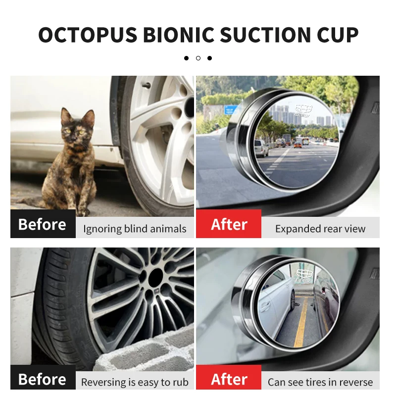 Автомобильное зеркало заднего вида для слепых зон 2 шт.