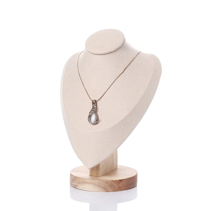 3pcs Neck Display for Jewelry Show Necklace Bust Mannequin Holder Stand White Velvet Jewelry Hanger for Photography