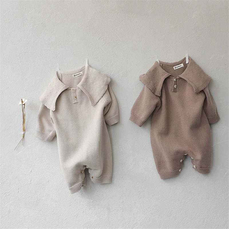

Knitted Baby Romper Sweater Autumn Newborn Girl Boy Romper Clothes Long Sleeve Cotton One-Piece Toddler Baby Jumpsuit Playsuit