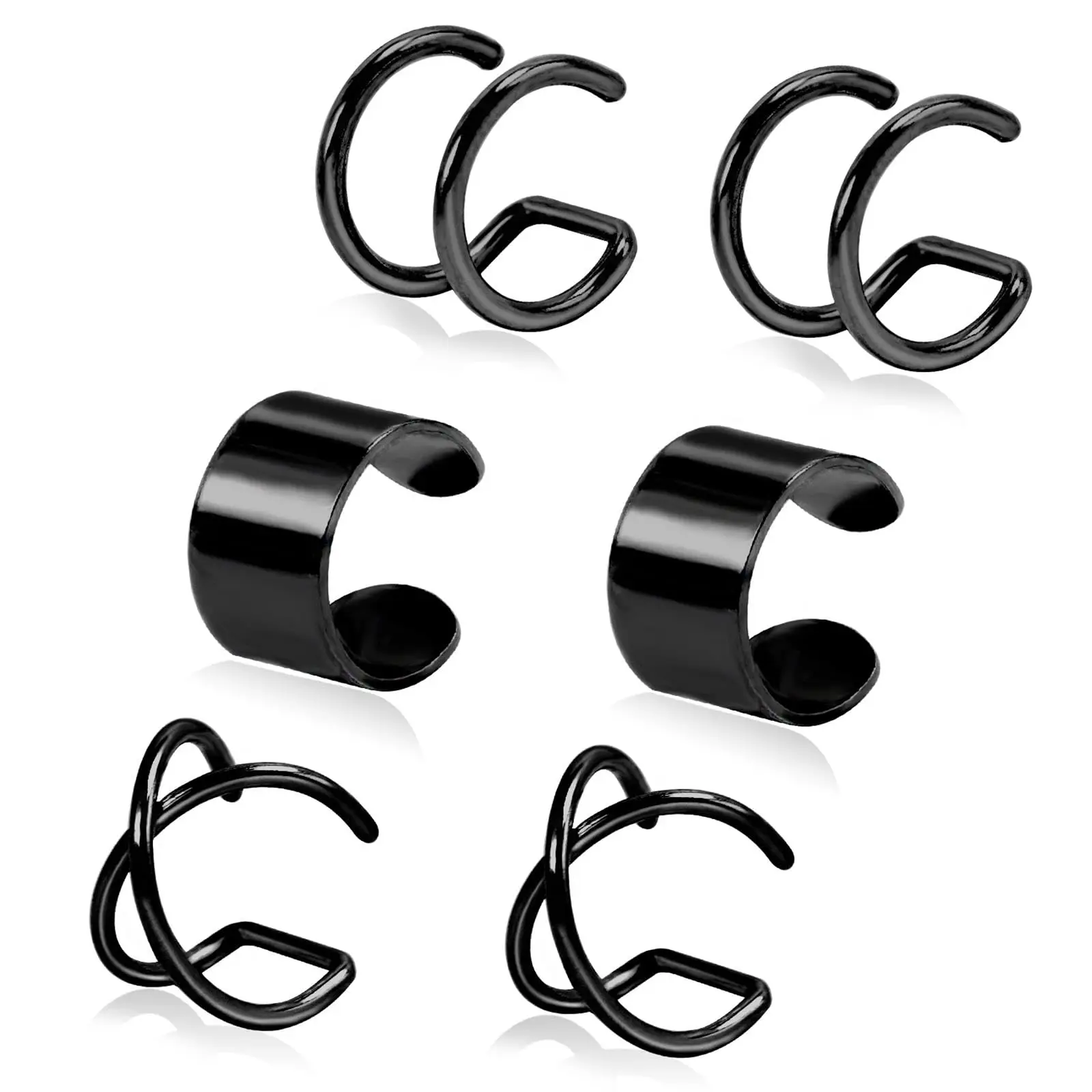 2-6 шт. модные милые серьги-манжеты из нержавеющей стали