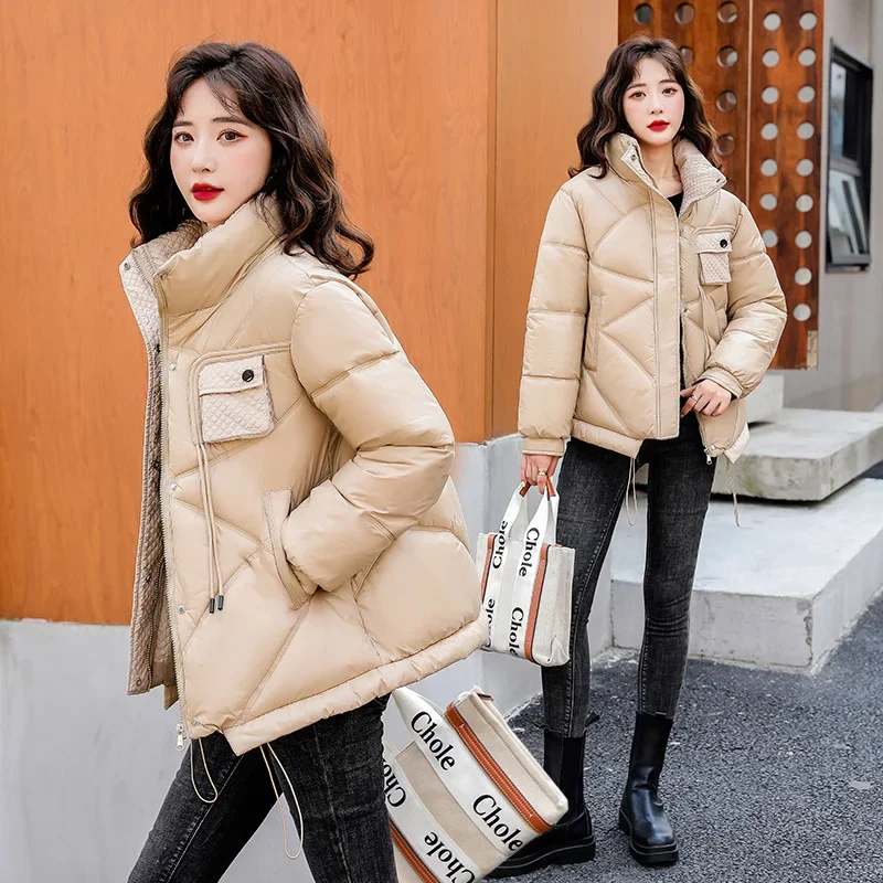 

Женская хлопковая куртка для отдыха, новая зимняя хлопковая куртка с воротником-стойкой, утепленная куртка для хлеба, Студенческая хлопковая куртка
