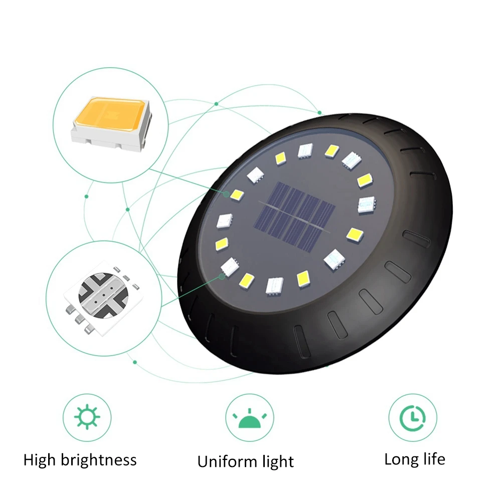 RGB Солнечный газон двор светодиодные солнечные огни подсветка для сада