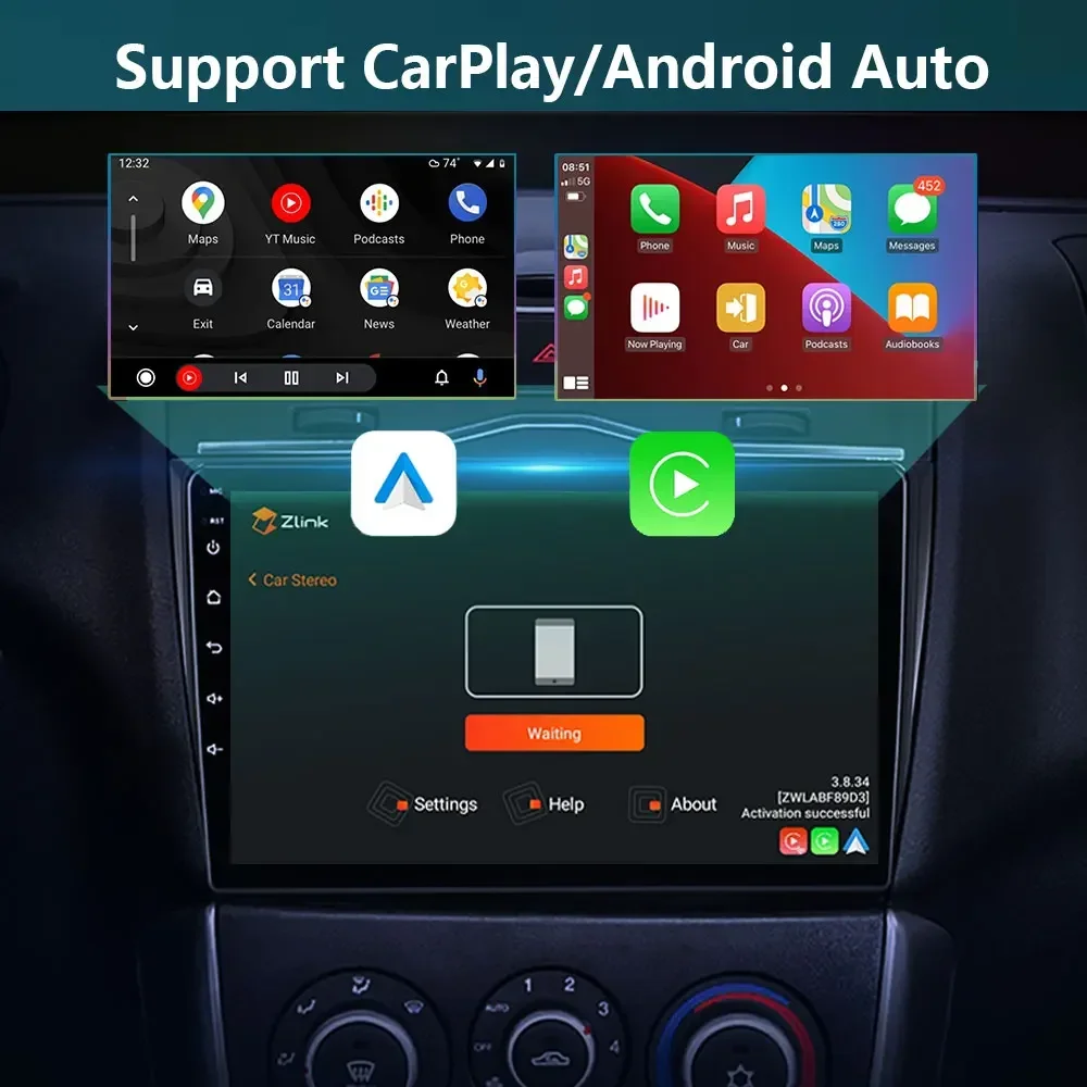 Фото Авторадио Carplay для Hyundai Santa Fe 2 2006 2007 2008 2009-2012 2 Din Android автомобильный аудио мультимедиа автомобильная стереосистема GPS №3