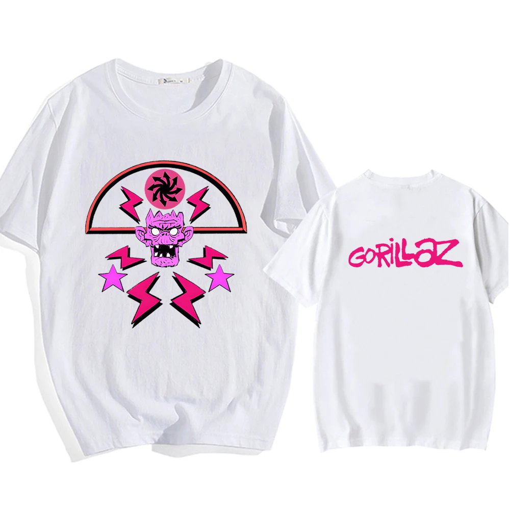 

Cracker Island Gorillaz T-shirt Mens Short Sleeve 100% Cotton Tshirts Hip Hop Harajuku Fashion Tee-shirt Music Band Graphic Tees