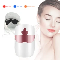 3 colors led light therapy face mask photon instrument anti aging anti acne wrinkle removal skin tighten beatuy spa treatment