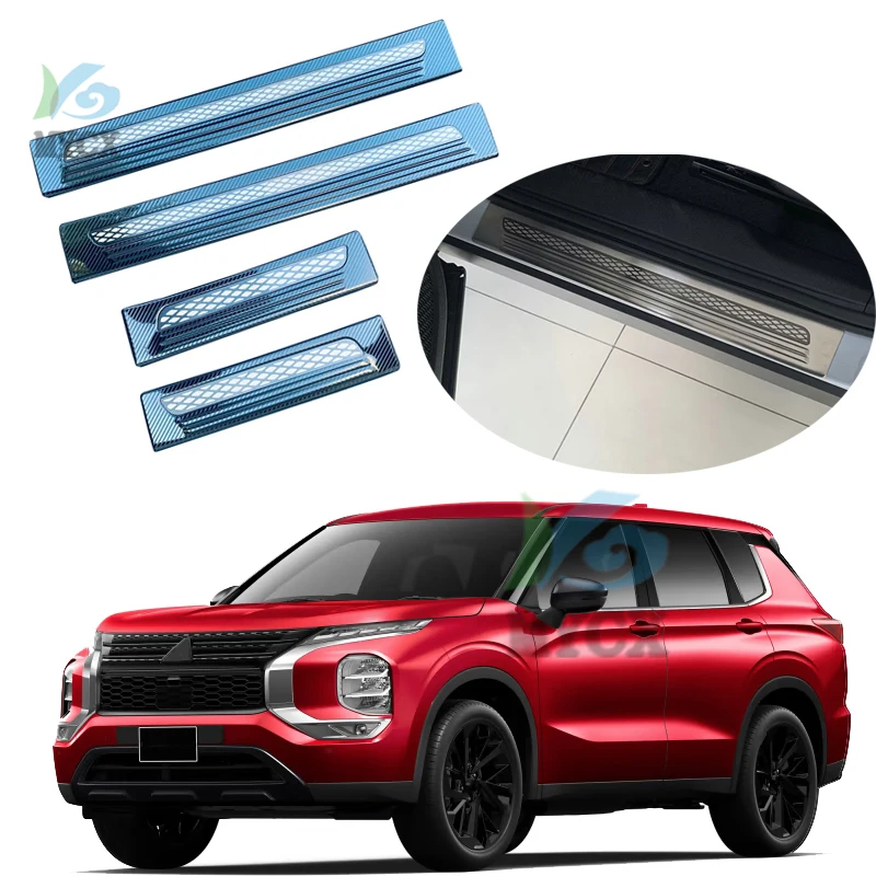 

Car-styling Stainless Steel Door Sill Scuff Plate Door Welcome Pedal Threshold Bar Cover For Mitsubishi Outlander 2022 2023 2024